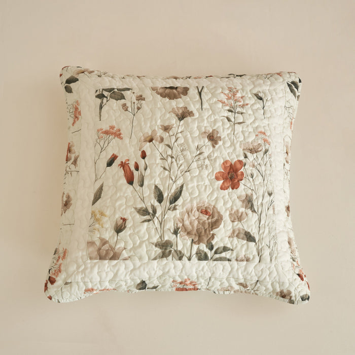DaDalogy Enchanted Meadow Quilt Set - Victoria Garden Delicate Floral Symphony in Beige, Rose, and Soft Green, Luxuriously Soft Quilted Bedspread Set - DaDa Bedding Collection