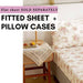 DaDa Bedding Hint of Mint Dainty Cottage Floral Roses Cotton Fitted Sheet w/ Pillow Case (3036) - DaDa Bedding Collection