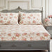 DaDa Bedding Hint of Mint Dainty Cottage Floral Roses Cotton Fitted Sheet w/ Pillow Case (3036) - DaDa Bedding Collection