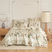 DaDalogy Enchanted Meadow Quilt Set - Victoria Garden Delicate Floral Symphony in Beige, Rose, and Soft Green, Luxuriously Soft Quilted Bedspread Set - DaDa Bedding Collection