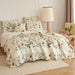 DaDalogy Enchanted Meadow Quilt Set - Victoria Garden Delicate Floral Symphony in Beige, Rose, and Soft Green, Luxuriously Soft Quilted Bedspread Set - DaDa Bedding Collection