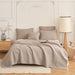 DaDa Bedding Neutral Taupe Beige Sandy Elegant Matelasse Cotton Quilted Bedspread Set (JHW-585) - DaDa Bedding Collection