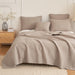 DaDa Bedding Neutral Taupe Beige Sandy Elegant Matelasse Cotton Quilted Bedspread Set (JHW-585) - DaDa Bedding Collection