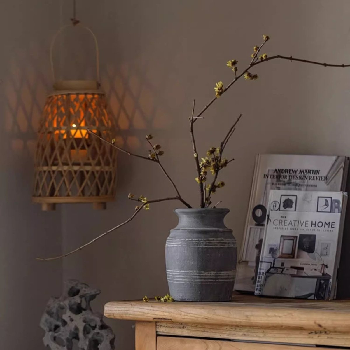 Handmade Gray Clay Pottery Vase (Shipping fees may apply)