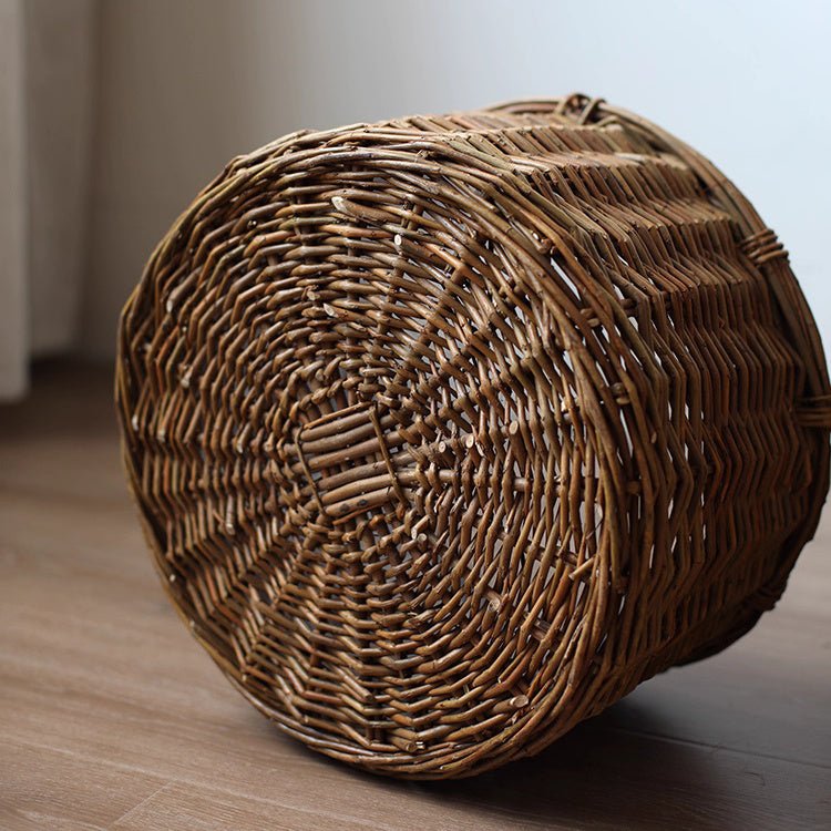 Rustic Round Wicker Planter with Liner (Shipping fees may apply)
