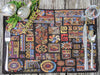 DaDa Bedding Set of 8 Pieces Ethnic Ornaments Table Woven Black Tapestry - 4 Placemats, 2 Table Runners, 2 Throw Pillow Covers (18118) - DaDa Bedding Collection