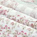 DaDa Bedding Cotton Cottage Floral Patchwork Quilted Throw Blanket - Reversible Hint of Mint - Ruffle Pastel Light Pink Blue/Green - 50 x 60 - DaDa Bedding Collection