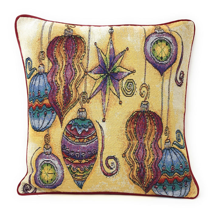 DaDa Bedding Set of 4 Pieces - Autumn Harvest Halloween & Christmas Ornaments Holiday Tapestry Throw Pillow Covers Bundle Pack - 16" x 16" - DaDa Bedding Collection