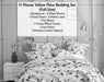 DaDa Bed in a Bag Bundle Set - Yellow Fleur Botanical Ivory Tan Floral Bedding Set (18112) - DaDa Bedding Collection