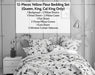 DaDa Bed in a Bag Bundle Set - Yellow Fleur Botanical Ivory Tan Floral Bedding Set (18112) - DaDa Bedding Collection