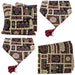DaDa Bedding Set of 8 Pieces Dark Botanical Mughal Floral Table Woven Black Tapestry - 4 Placemats, 2 Table Runners, 2 Throw Pillow Covers (18197) - DaDa Bedding Collection