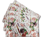 DaDa Bedding Set of 4-Pieces Sweet Love Notes Pink Floral Tapestry Dining Table Placemats 13” x 19” - DaDa Bedding Collection