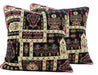DaDalogy Bedding Dark Noir Botanical Mughal Floral Vintage Fleur Tapestry Throw Pillow Covers 16" (18197) - DaDa Bedding Collection