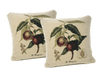 DaDa Bedding Set of 2-Pieces Nectarine Fruits Garden Tapestry Throw Pillow Covers w/ Inserts - 18" x 18" - DaDa Bedding Collection