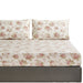 DaDa Bedding Hint of Mint Dainty Cottage Floral Roses Cotton Fitted Sheet w/ Pillow Case (3036) - DaDa Bedding Collection