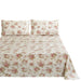 DaDa Bedding Hint of Mint Dainty Cottage Floral Roses Cotton Flat Sheet Only w/ Pillow Case (3036) - DaDa Bedding Collection