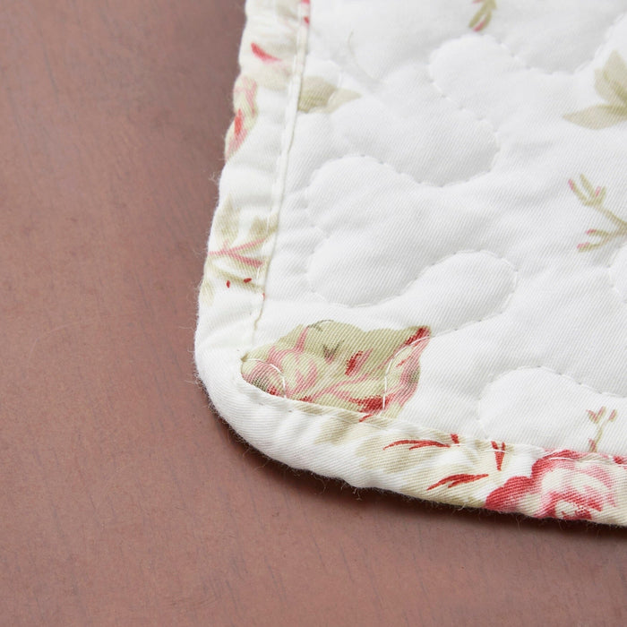 DaDa Bedding Set of 4-Pieces Dainty Cottage Floral Roses Quilted Cotton Dining Table Placemats 13” x 19” (3036) - DaDa Bedding Collection