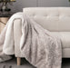 DaDalogy Bedding Lavender Grey Faux Fur Throw Blanket - Dreamy Geometric Embossed Sherpa Backside - Super Soft Warm Cozy Plush Fluffy - DaDa Bedding Collection
