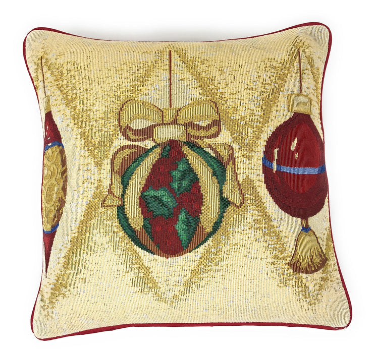 DaDa Bedding Set of 4 Pieces - Elegant Christmas Holiday Tapestry Throw Pillow Covers Bundle Pack - 16" x 16" - DaDa Bedding Collection