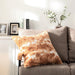 DaDa Bedding Amber Orange Brown & White Cozy Faux Fur Euro Throw Pillow Cover (M3396) - DaDa Bedding Collection