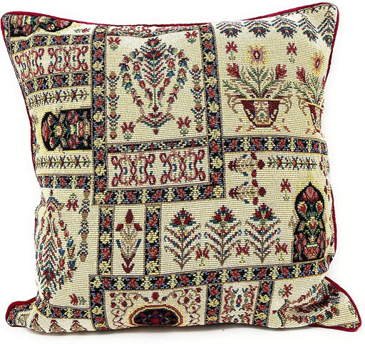 DaDa Bedding Set of 4 Pieces - Floral Garden Botanical Tapestry Throw Pillow Covers Bundle Pack - 16" x 16" - DaDa Bedding Collection