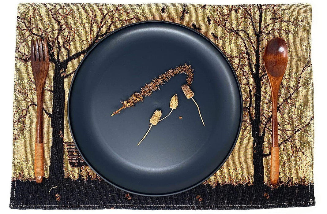 DaDalogy Bedding Set of 4 Pieces Autumn Birds Blessing Tapestry Dining Placemats 13” x 19” (18198) - DaDa Bedding Collection