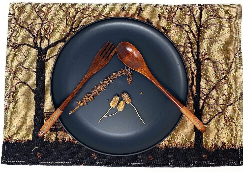 DaDalogy Bedding Set of 4 Pieces Autumn Birds Blessing Tapestry Dining Placemats 13” x 19” (18198) - DaDa Bedding Collection