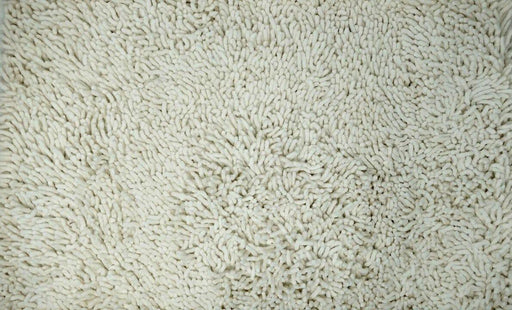 DaDa Bedding Vanilla Ivory White Shaggy Soft Chenille Noodle Carpet Rug Bath Mat - DaDa Bedding Collection