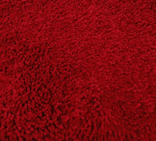 DaDa Bedding Burgundy Red Shaggy Soft Chenille Noodle Carpet Rug Bath Mat - DaDa Bedding Collection
