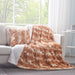 DaDa Bedding Amber Orange Brown & White Cozy Faux Fur Euro Throw Pillow Cover (M3396) - DaDa Bedding Collection