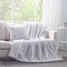 DaDa Bedding Dreamy Milky Way White & Purple Embossed Faux Fur Euro Throw Pillow Cover (M3395) - DaDa Bedding Collection