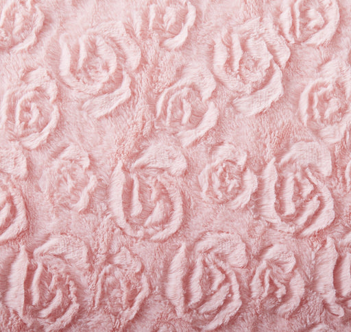 DaDa Bedding Rosey Pastel Blossom Pink Faux Fur Euro Throw Pillow Cover (171752) - DaDa Bedding Collection