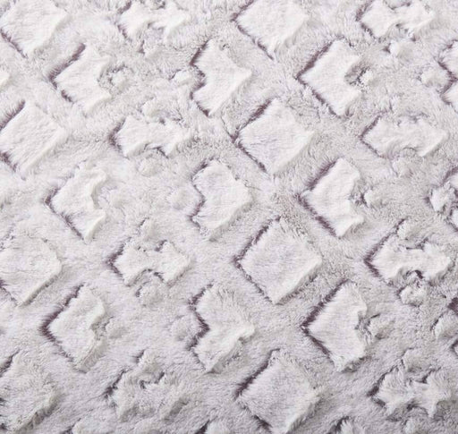 DaDa Bedding Dreamy Milky Way White & Purple Embossed Faux Fur Euro Throw Pillow Cover (M3395) - DaDa Bedding Collection