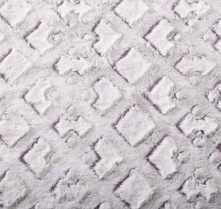 DaDa Bedding Dreamy Milky Way White & Purple Embossed Faux Fur Euro Throw Pillow Cover (M3395) - DaDa Bedding Collection