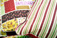 DaDa Bedding Cottage Red Floral Garden Scalloped Cotton Patchwork Quilted Bedspread Set (DXJ103269) - DaDa Bedding Collection