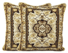 DaDa Bedding Set of 8 Pieces Persian Style Rug Golden Floral Table Woven Tapestry - 4 Placemats, 2 Table Runners, 2 Throw Pillow Covers (18119) - DaDa Bedding Collection