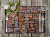 DaDa Bedding Set of 4-Pieces Ethnic Ornaments Geometric Black Tapestry Dining Placemats 13” x 19” (18118) - DaDa Bedding Collection