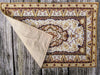 DaDa Bedding Set of 8 Pieces Persian Style Rug Golden Floral Table Woven Tapestry - 4 Placemats, 2 Table Runners, 2 Throw Pillow Covers (18119) - DaDa Bedding Collection