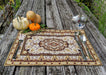 DaDa Bedding Set of 4-6 Pieces Royal Persian Style Rug Golden Brown Floral Tapestry Placemats 13” x 19” (18119) - DaDa Bedding Collection