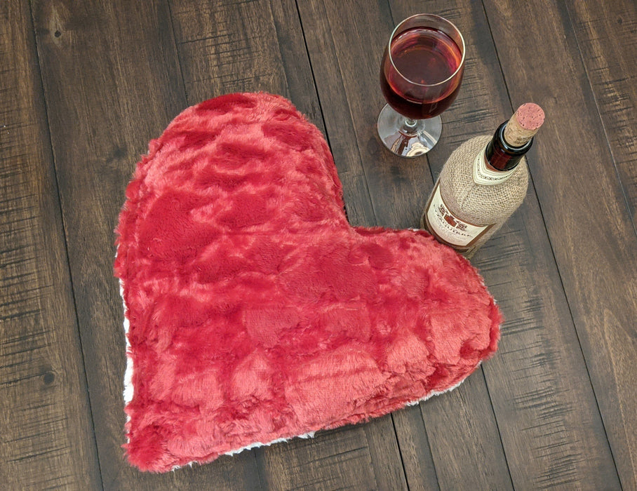 DaDa Bedding Hand-Made Luxury Romantic Valentine Heart Shaped Red Throw Pillow - 16” x 14” - DaDa Bedding Collection