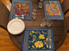 DaDa Bedding Set of 6-Pieces Hand-Made Placemats Cotton Bohemian Midnight Ocean Blue Patchwork Floral Table Mats (JHW-572) - DaDa Bedding Collection