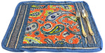 DaDa Bedding Set of 6-Pieces Hand-Made Placemats Cotton Bohemian Midnight Ocean Blue Patchwork Floral Table Mats (JHW-572) - DaDa Bedding Collection