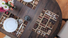DaDa Bedding Set of 8 Pieces Dark Botanical Mughal Floral Table Woven Black Tapestry - 4 Placemats, 2 Table Runners, 2 Throw Pillow Covers (18197) - DaDa Bedding Collection