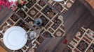 DaDalogy Bedding Elegant Woven Mughal Floral Tapestry Table Runner, Dark Noir Botanical Vintage Fleur (18197) - DaDa Bedding Collection