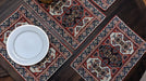 DaDalogy Set of 4-Pieces Majestic Kilim Red Persian Rug Woven Tapestry Placemats 13” x 19” (18195) - DaDa Bedding Collection