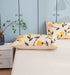 DaDa Bedding Yellow Fleur Golden Orange Floral Ivory Fitted & Flat Bed Sheets Set (18112) - DaDa Bedding Collection