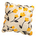 DaDa Bedding Yellow Fleur Floral Golden Orange Ivory Cream Scalloped Euro Pillow Sham Cover, 26" x 26" (18112) - DaDa Bedding Collection