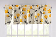 DaDa Bedding Yellow Fleur Golden Orange Botanical Ivory Duvet Cover & Fitted Flat Bed Sheets Set w/ Pillow Cases Window Valances (18112) - DaDa Bedding Collection