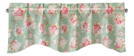 DaDa Bedding Hint of Mint Floral Pastel Roses Cottage Window Curtain Valance - 18" x 52" (JHW-3036) - DaDa Bedding Collection