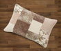 DaDa Bedding Patchwork Vintage Muted Dusty Rose Taupe & Tan Beige Brown Floral - King Size Pillow Sham 20" x 36" (JHW866) - DaDa Bedding Collection
